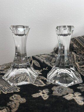 Vintage Towle Lead Crystal Candlestick Holders Made In Austria Set of 2